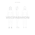 Girls Fashion Croqui Template