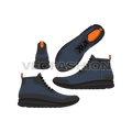 Hi top casual sport sneakers flat sketch