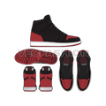 Hi top sneakers, air jordan 1 retro style flat sketch