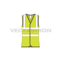 Hi-visibility safety vest flat sketch, front view