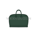 Iconic leather satchel bag flat sketch