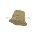Khaki fisher hat flat sketch