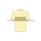 Kids boys button-down shirt flat sketch, back view