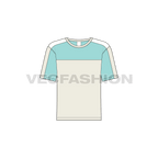 Kids boys color blocked t-shirt flat sketch, front view
