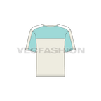 Kids boys color blocked t-shirt flat sketch, back view