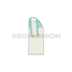 Kids boys color blocked t-shirt flat sketch, side view