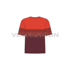 Kids boys crew neck tee flat sketch, side view