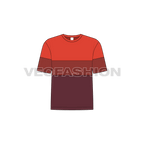 Kids boys crew neck tee flat sketch, croqui sketch
