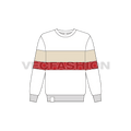Kids boys crewneck sweater flat sketch, front view