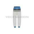 Kids boys joggers flat sketch, front view