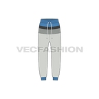 Kids boys joggers flat sketch, front view