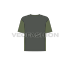 Kids boys lose fit tee flat sketch, back view