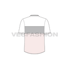 Kids boys mandarin collar shirt flat sketch, back view