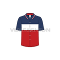 Kids boys marine shirt flat sketch, front view
