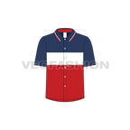 Kids boys marine shirt flat sketch, front view