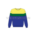 Kids boys panelled sweatshirt flat sketch, front view