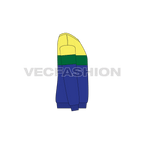 Kids boys panelled sweatshirt flat sketch, side view