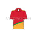 Kids boys polo shirt flat sketch, front view