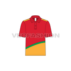 Kids boys polo shirt flat sketch, front view
