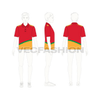 Kids boys polo shirt flat sketch, croqui sketch
