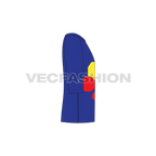 Kids boys sweater flat sketch, side view