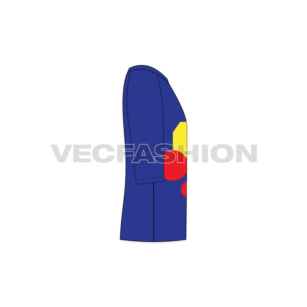 Kids boys sweater flat sketch, side view