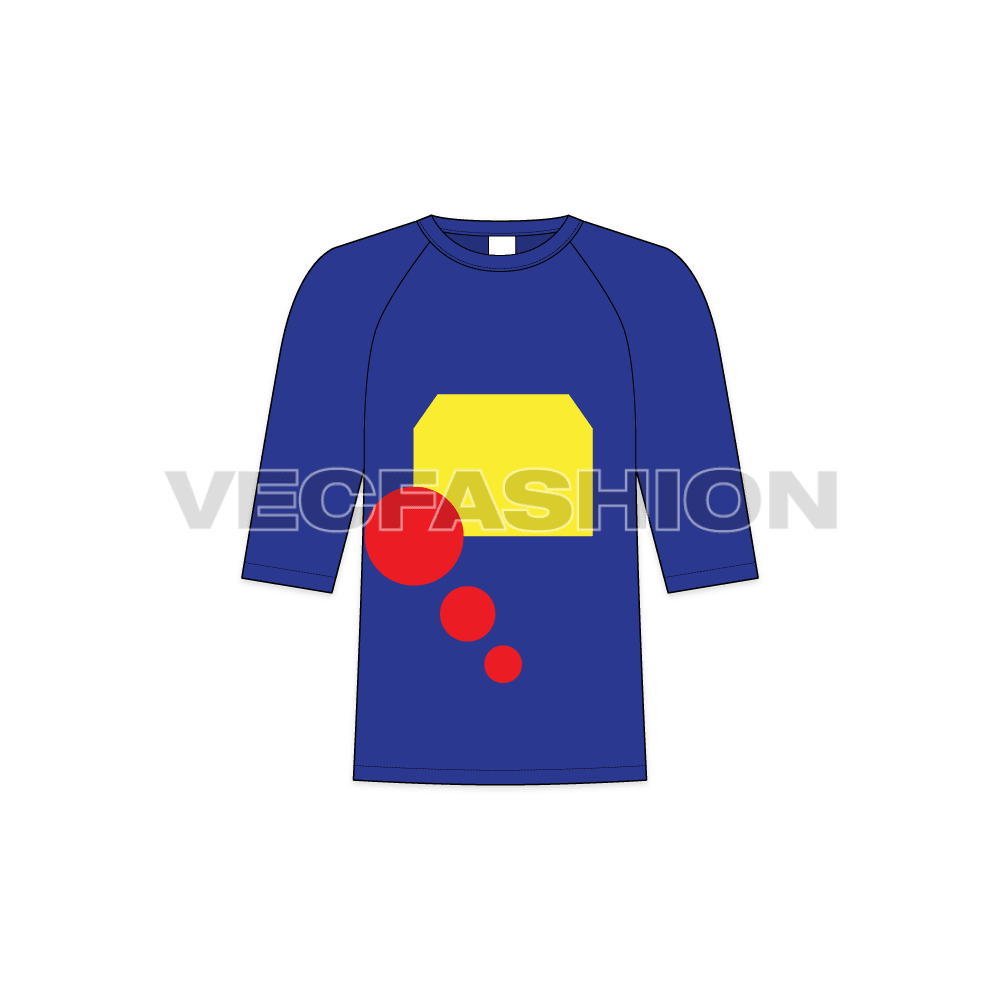 Kids boys sweater flat sketch, front view