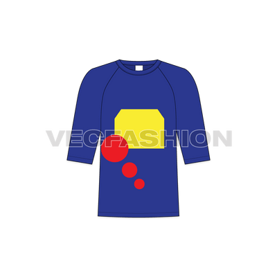 Kids boys sweater flat sketch, front view