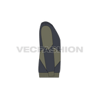 Kids boys sweatshirt flat sketch, side view