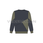 Kids boys sweatshirt flat sketch, back view