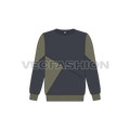 Kids boys sweatshirt flat sketch, front view
