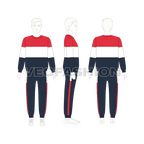 Kids boys sweatsuit flat sketch, croqui sketch
