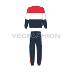 Kids boys sweatsuit flat sketch, back view