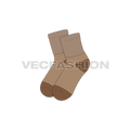 Kids cotton socks flat sketch