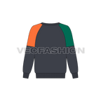 Kids drop-shoulder sweatshirt flat sketch, back view