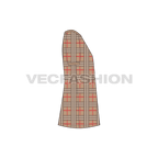 Kids frock with balloon sleeves flat sketch, side view