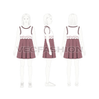 Kids girl frock, sequin flat sketch, back view