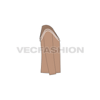 Kids girl stylish shirt flat sketch, side view