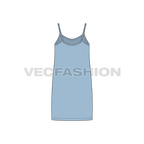 Kids girls strap-on dress flat sketch, back view