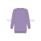 Kids girls sweater dress flat sketch, back view
