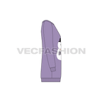 Kids girls sweater dress flat sketch, side view