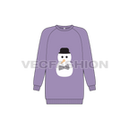 Kids girls sweater dress flat sketch, front view