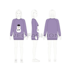 Kids girls sweater dress flat sketch, croqui sketch