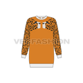 Kids girls sweatshirt, animal print flat sketch, front view