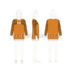 Kids girls sweatshirt, animal print flat sketch, croqui sketch