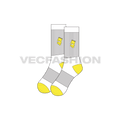 Kids mid-length socks flat sketch