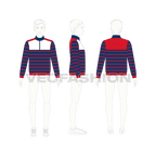 Kids mock neck jacket flat sketch, croqui sketch