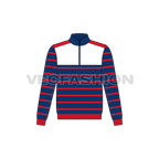 Kids mock neck jacket flat sketch, front view