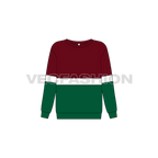 Kids slim fit oversized sweater flat sketch, front view