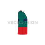 Kids sport tee flat sketch, side view